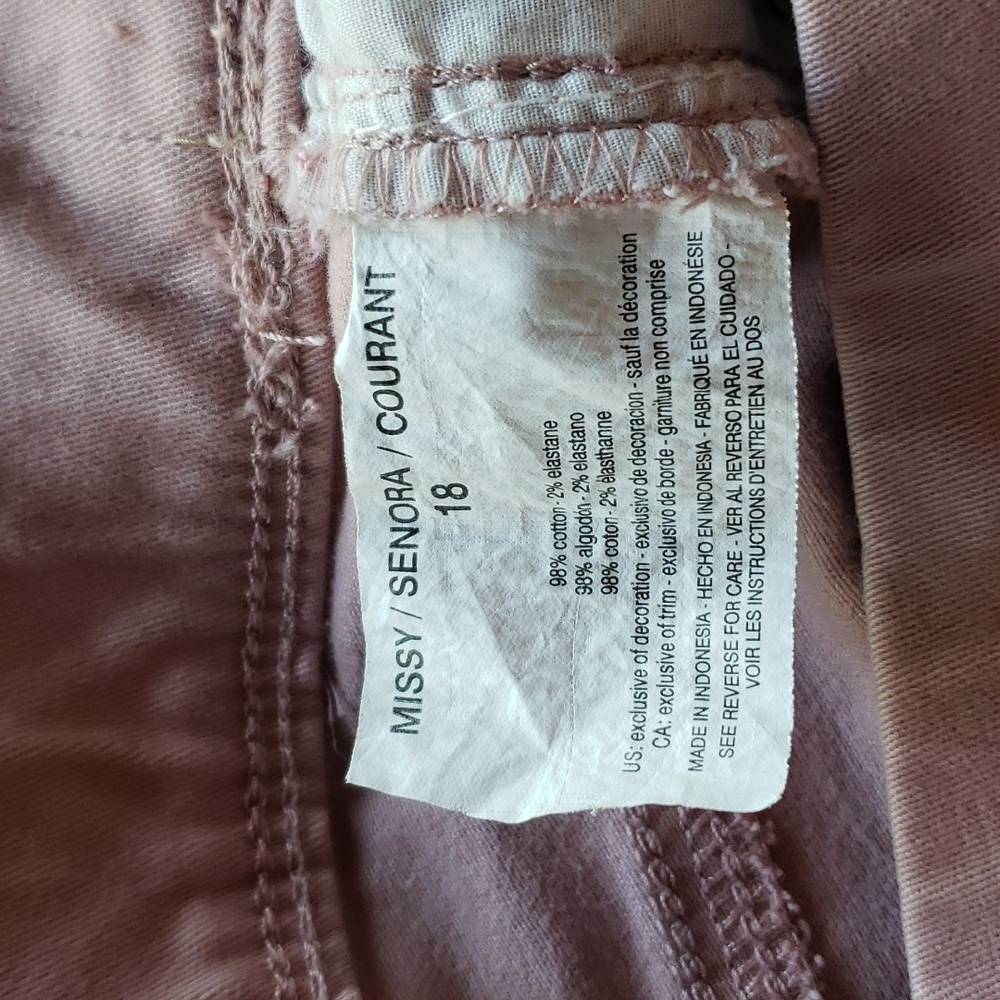 GLORIA VANDERBILT Avery Pull-On Neutral Blush Dusty Rose Capris Skimmer Jeans-18 - Picture 8 of 15